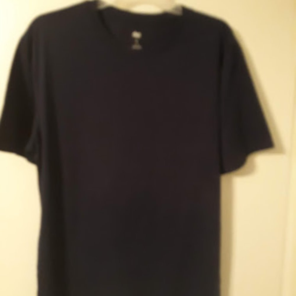 Dark Blue Men Medium weight Short sleeve  Tee